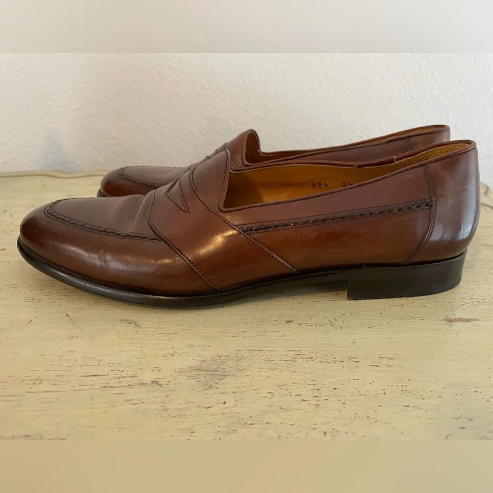 Mezlan Made in Spain Cable‎ Trim Leather LIVORNO Loafer in Brown Size 9 M